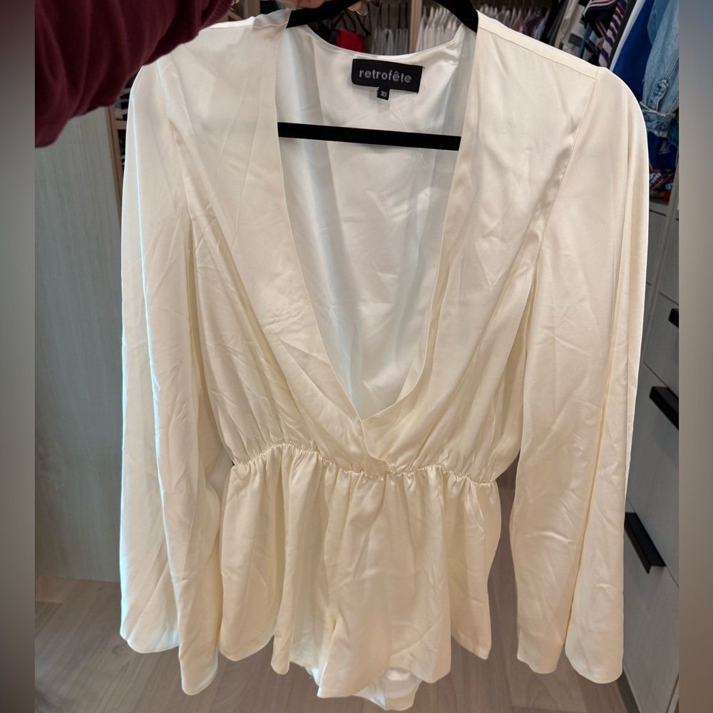 COPY - White silk retrofete romper